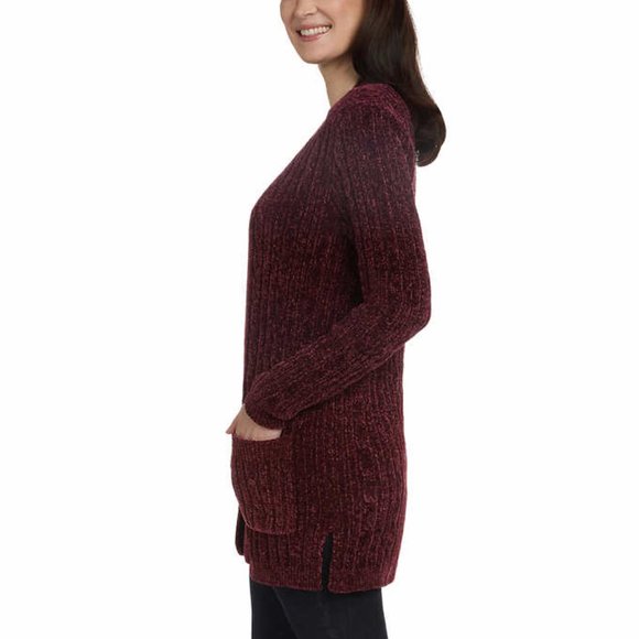 NWT Matty M Women's Knit Chanelle Comfort Fit Cardigan Wine Size M $60 AA154 - Picture 3 of 3